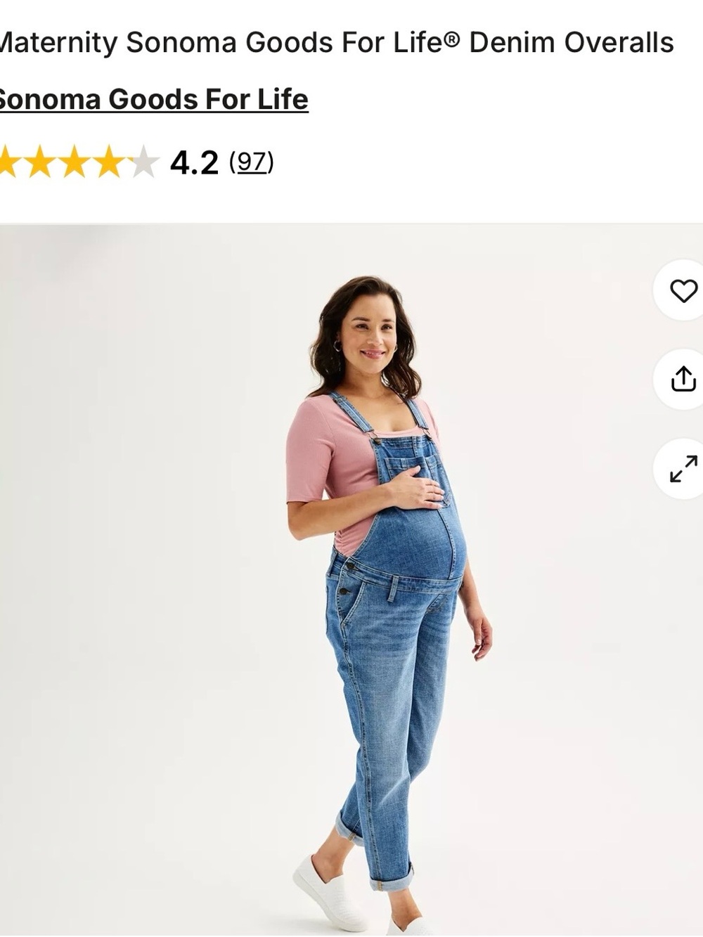 Womens Maternity Blue Denim Overalls everyday adorable medium